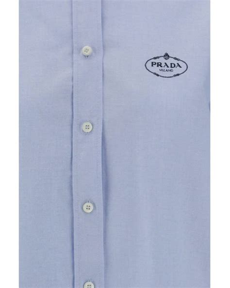 Prada camicia in velluto blu Prada Blue size 42 IT in Synthetic